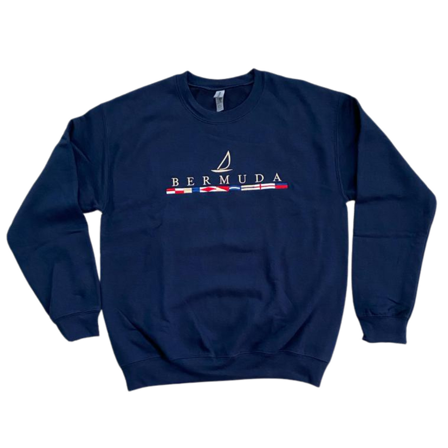 Embroidered Sails & Flags Crewneck Sweatshirt